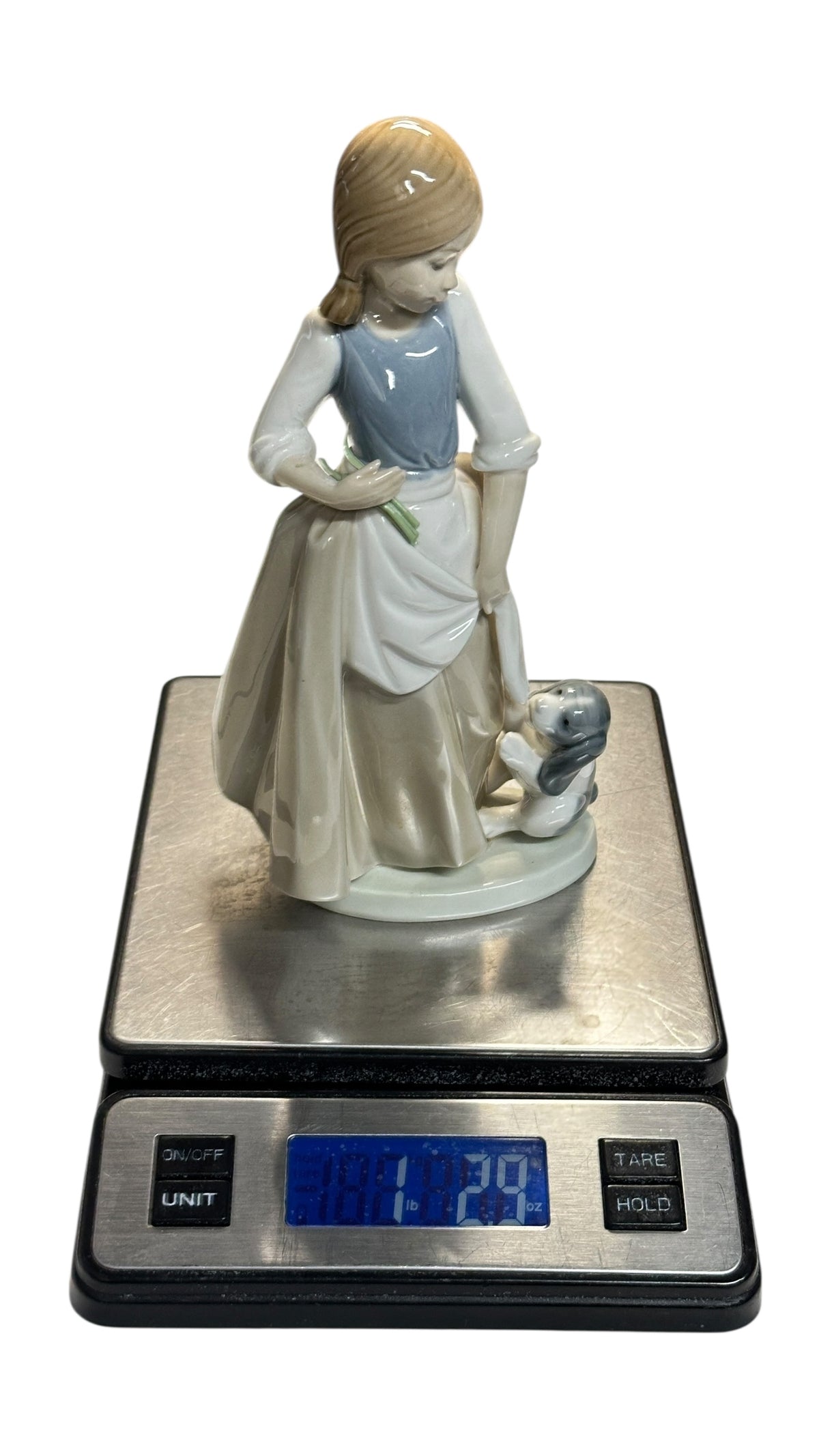 Vintage NAO by Lladró Girl & Puppy Porcelain Figurine #214 Hand Made in Spain