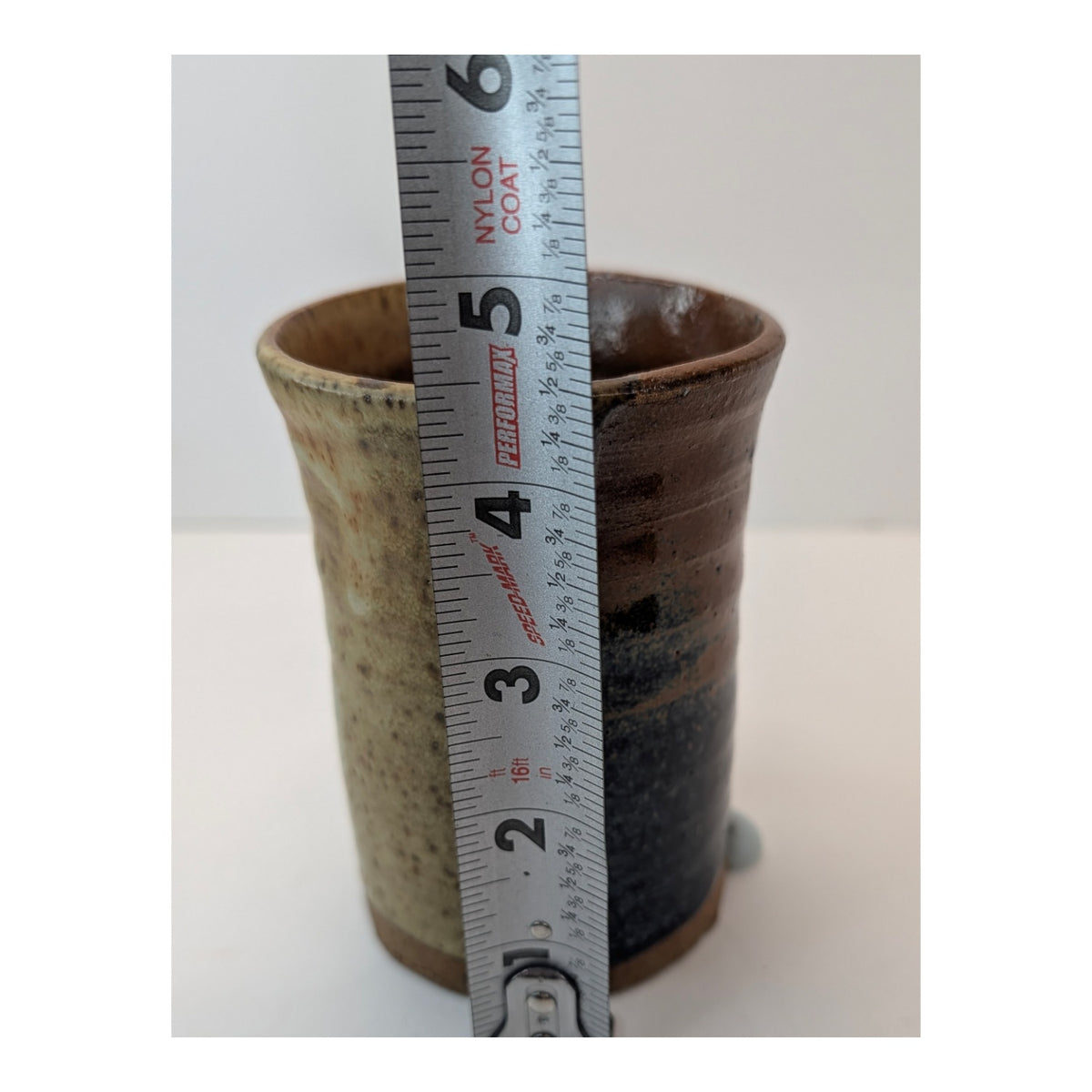 Signed Artisan Studio Pottery Tumbler Wabi Sabi Ceramic Cup 2017