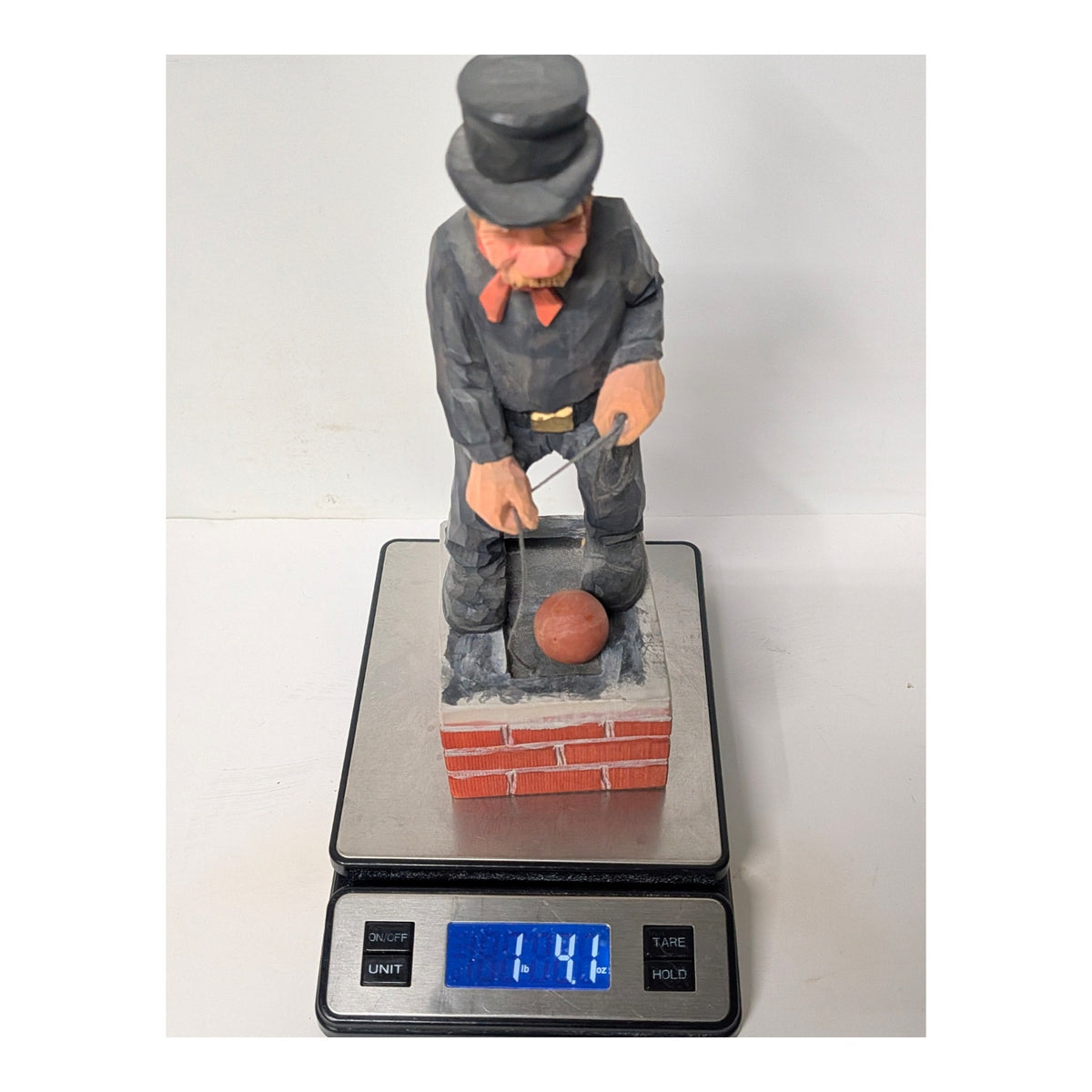 Vintage 1976 C.O. Trygg Swedish Folk Art Wood Carving Chimney Sweep Figurine