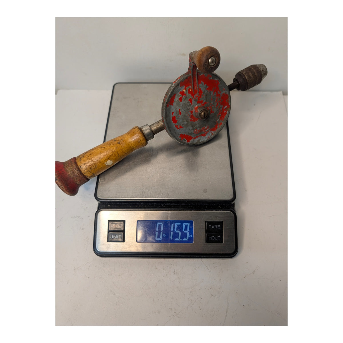Vintage Red Wheel Hand Drill | Mid-Century USA Made Industrial Tool