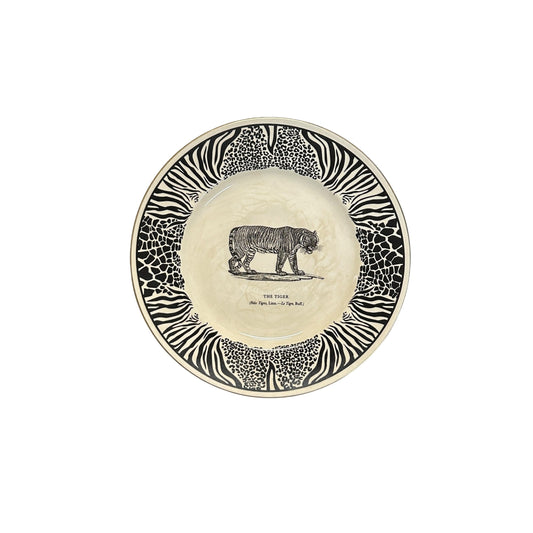 Vintage 1970s Prinknash Abbey 'The Tiger' Plate by Clifford Richards | Bewick's Beasties English Pottery | Maximalist Safari Animal Print Wall Decor