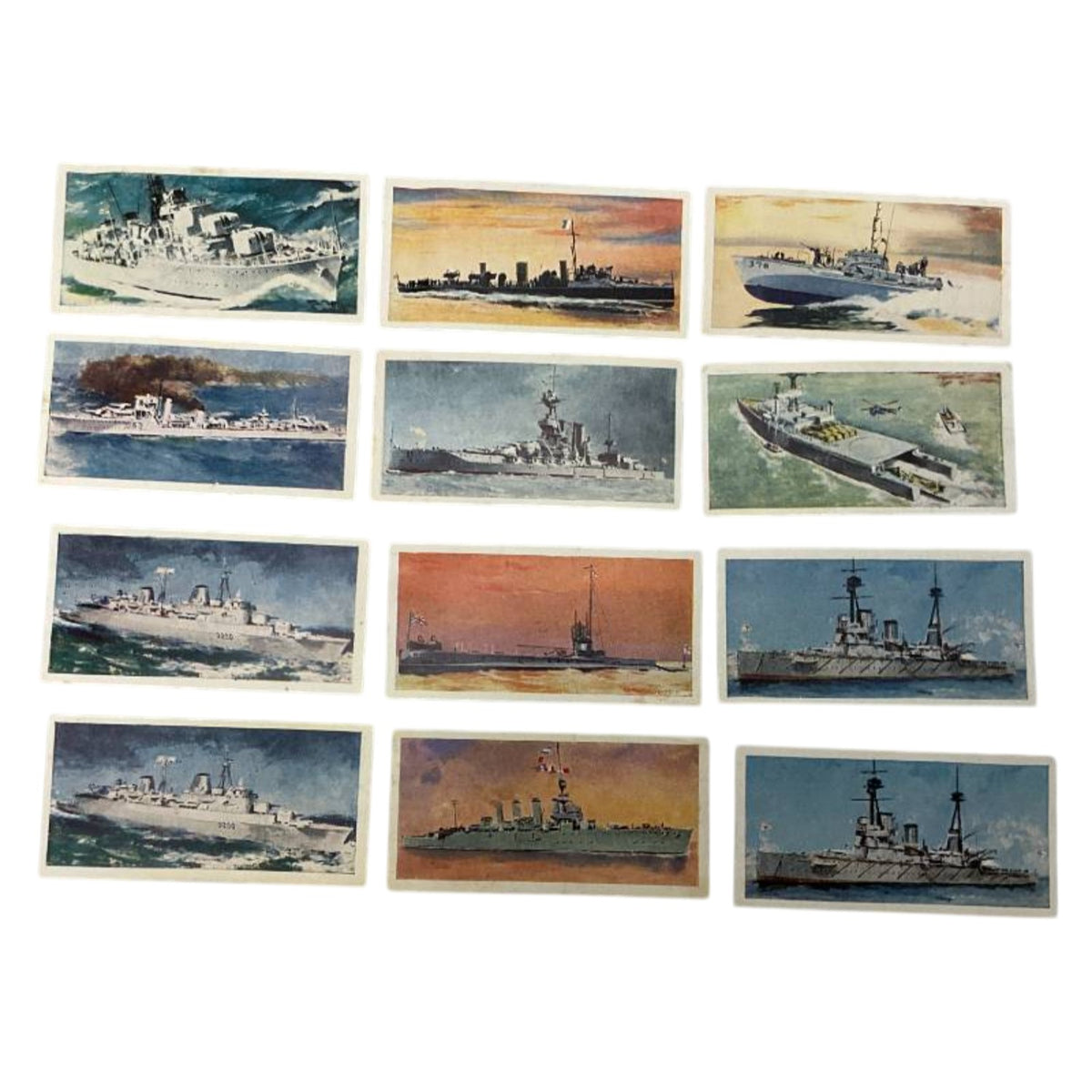 1962 Lyons Tea HMS Royal Navy Ship Cards Lot of 12 Mid-Century Ephemera