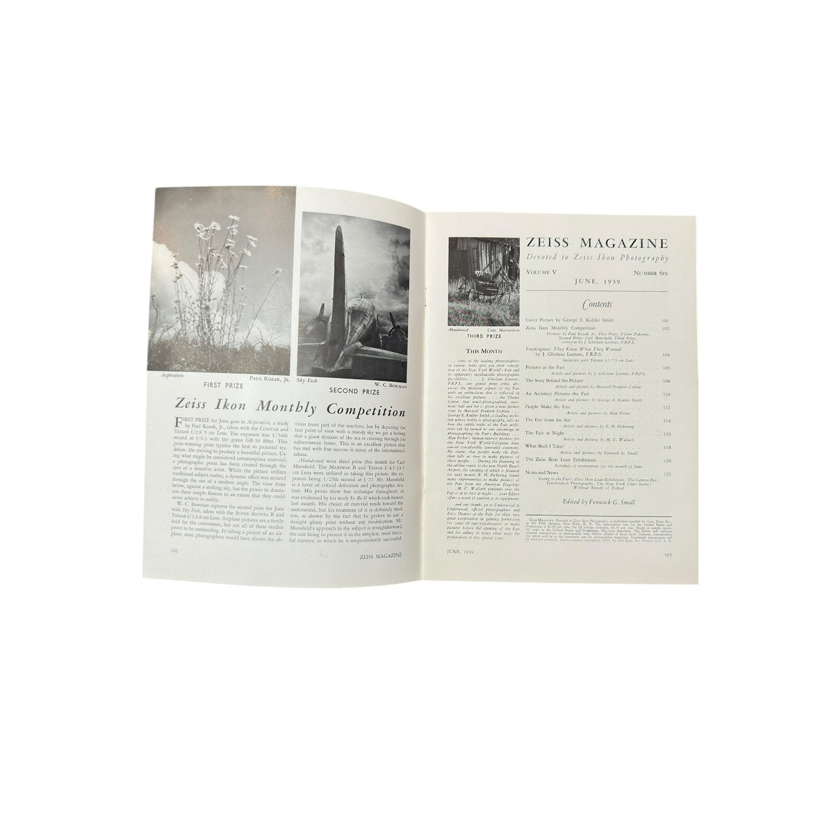 Vintage 1939 Zeiss Magazine World's Fair Issue Contax Camera Ad