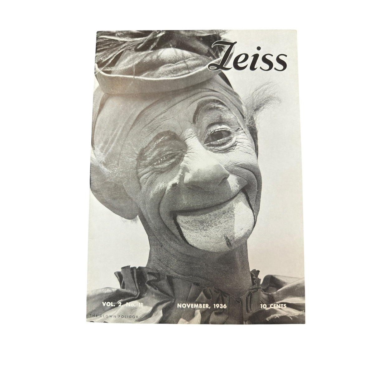 1936 Zeiss Magazine Clown Cover & Contax III Ad | Vintage Photo Ephemera