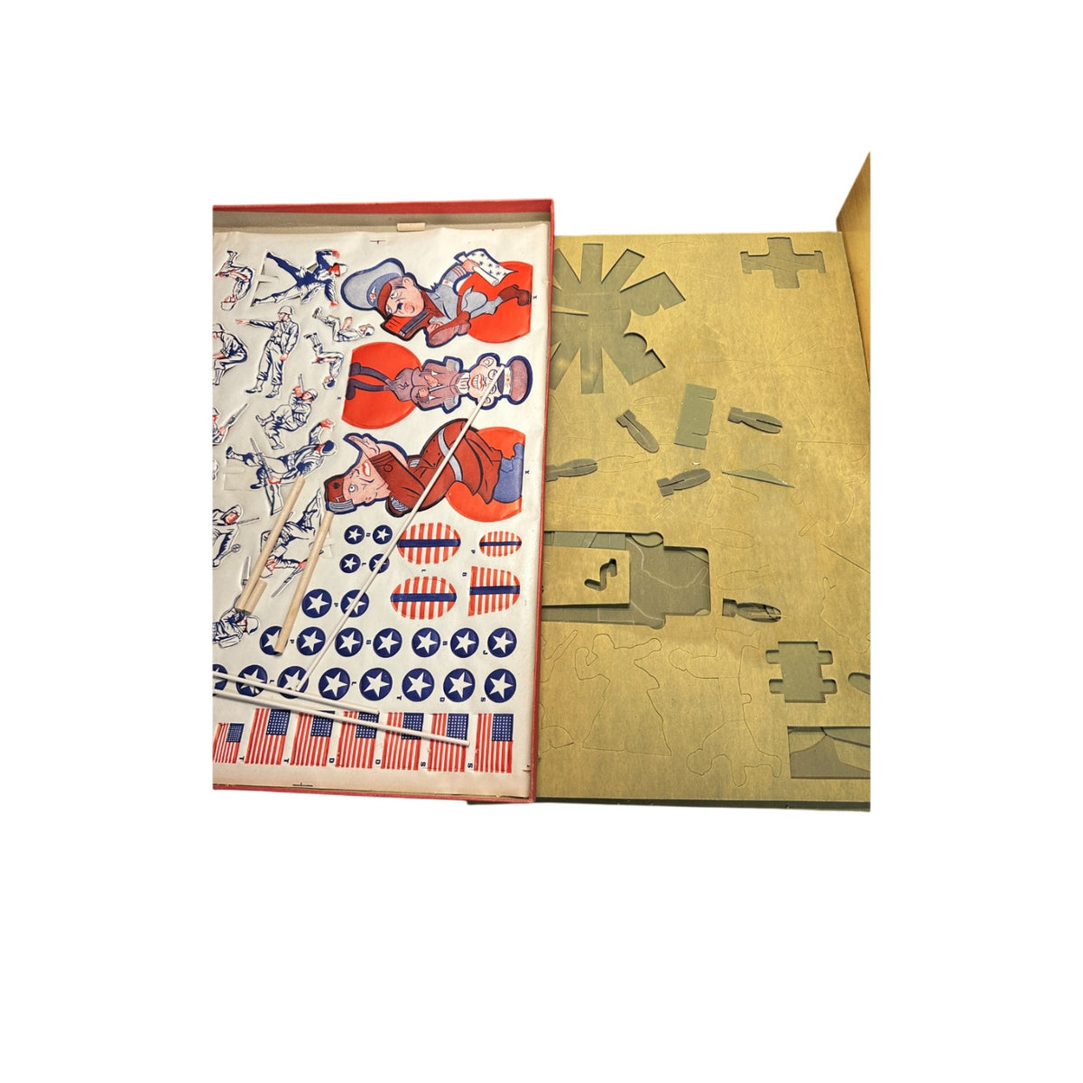 WWII Young Patriot Army Toy Set Colorgraphic 1940s Cardboard Model Kit