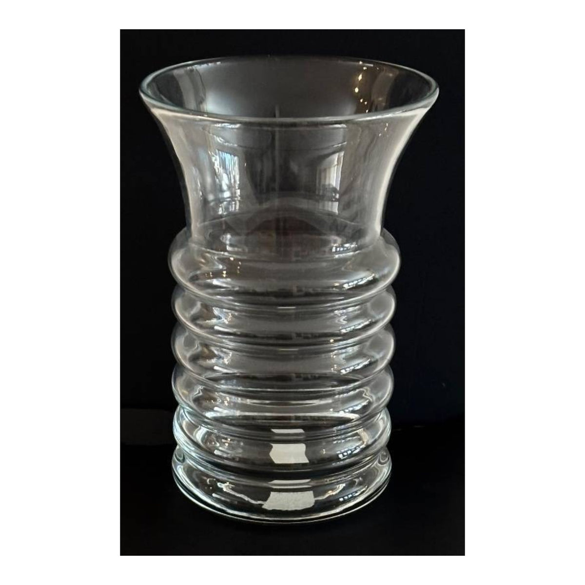 William Yeoward Henrietta Ribbed Crystal Vase 8" English Art Glass w/ Box
