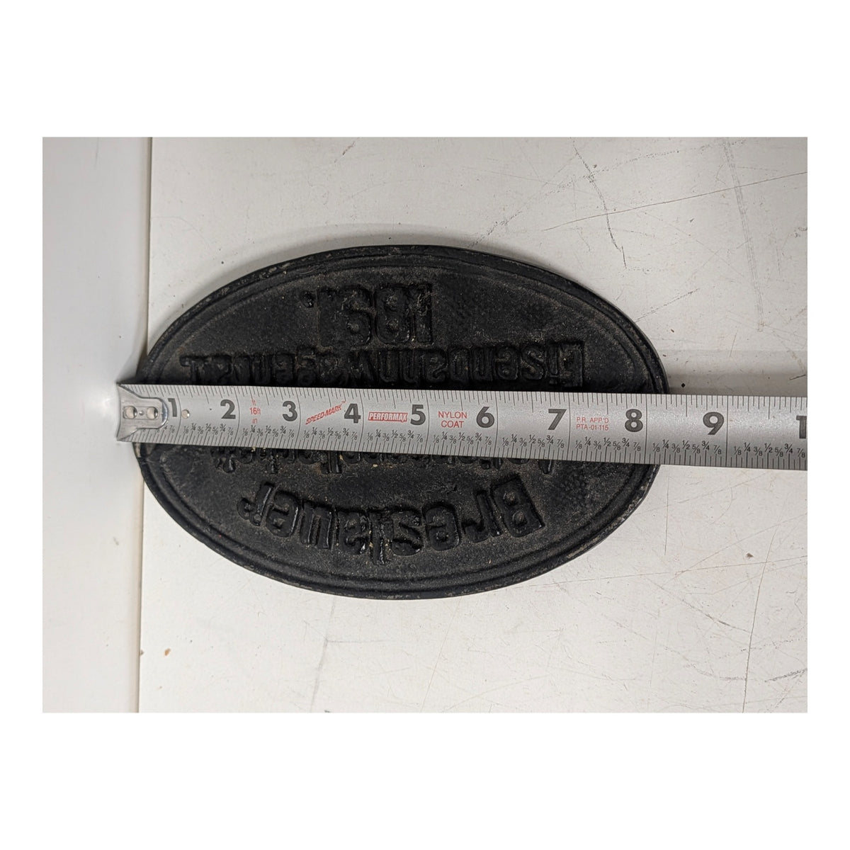 Antique 1891 German Railway Train Plaque Cast Iron Breslauer Industrial Decor