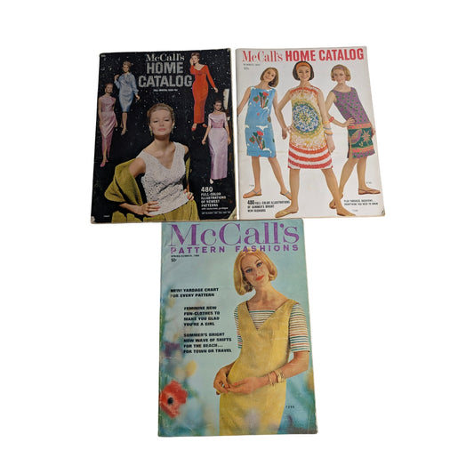 Lot of 3 Vintage 1964 McCall's Sewing Pattern Catalogs Mid-Century Fashion