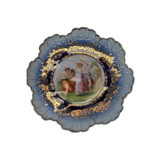 Antique Victoria Austria Gilt Cabinet Plate, Neoclassical Scene, c. 1890s