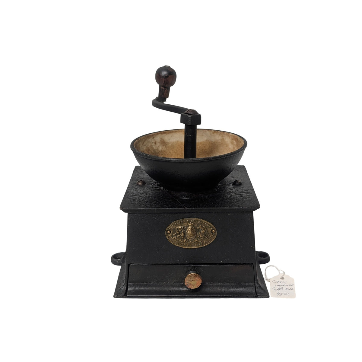 Antique Kenrick & Sons Cast Iron Coffee Grinder Mill, English c. 1900
