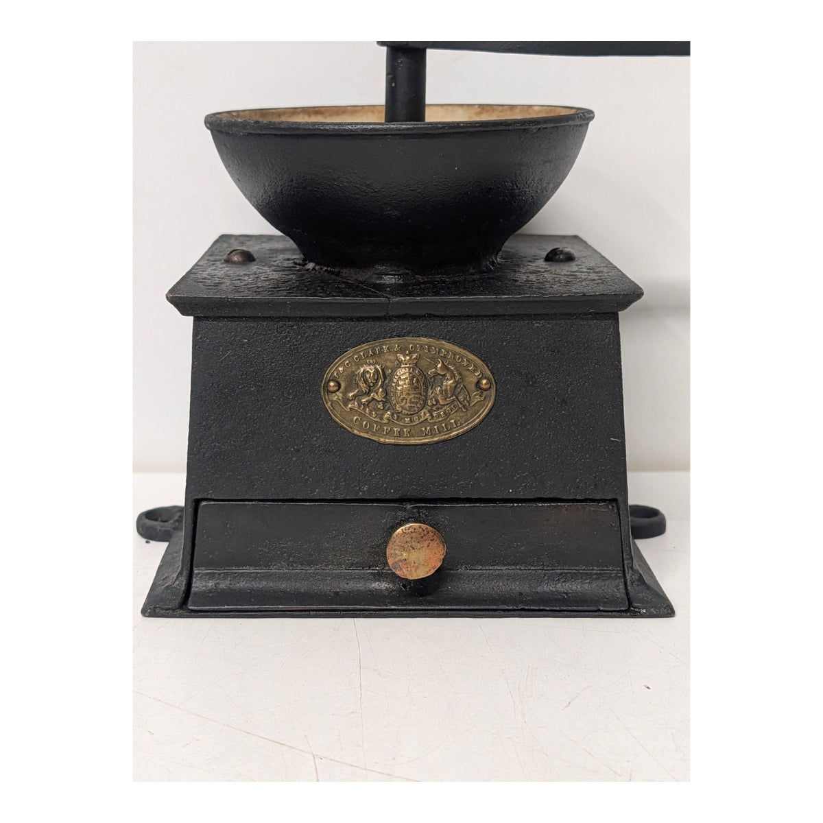 Antique Kenrick & Sons Cast Iron Coffee Grinder Mill, English c. 1900