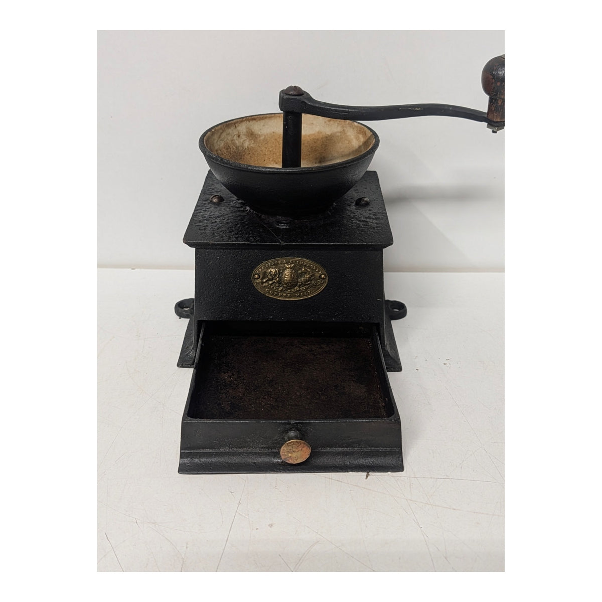 Antique Kenrick & Sons Cast Iron Coffee Grinder Mill, English c. 1900