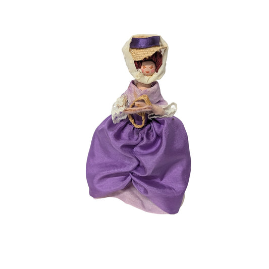 Vintage 1973 English Lavender Sachet Doll by Rita Humphreys Purple Dress