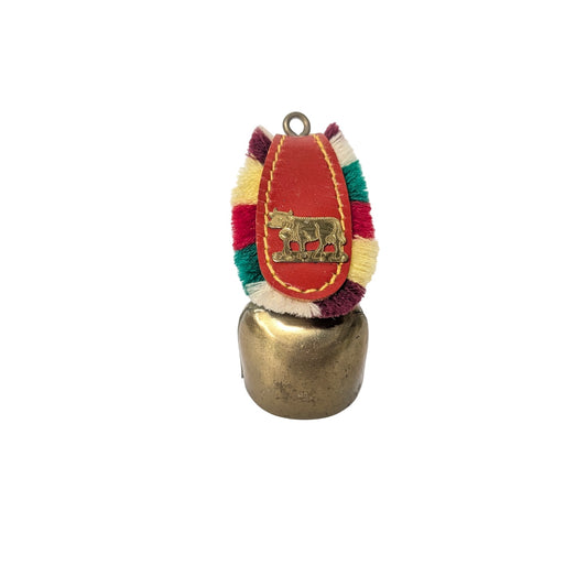 Vintage Swiss Alpine Souvenir Cowbell with Leather Strap