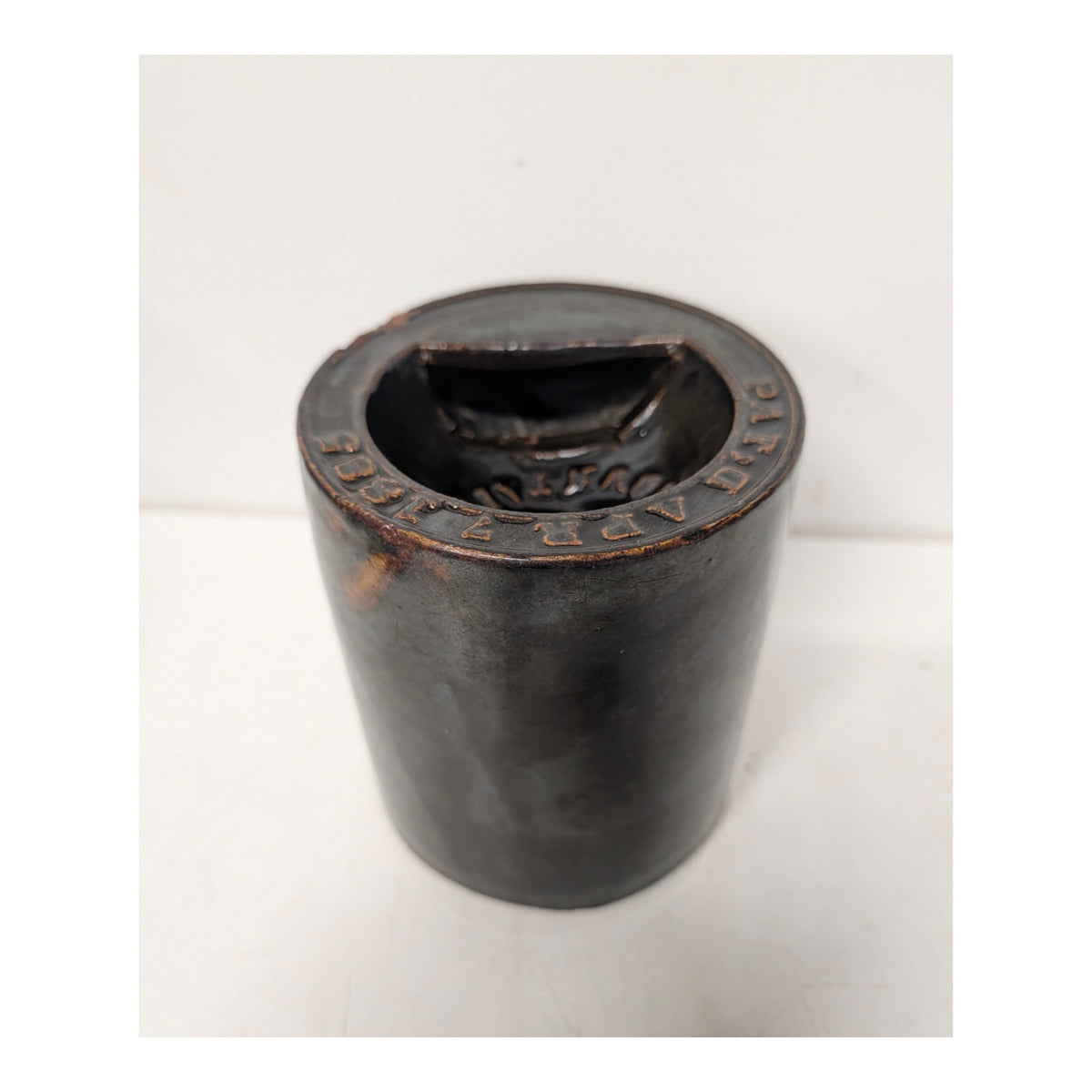 Antique 1885 Cock of the Walk Patent Stoneware Match Striker