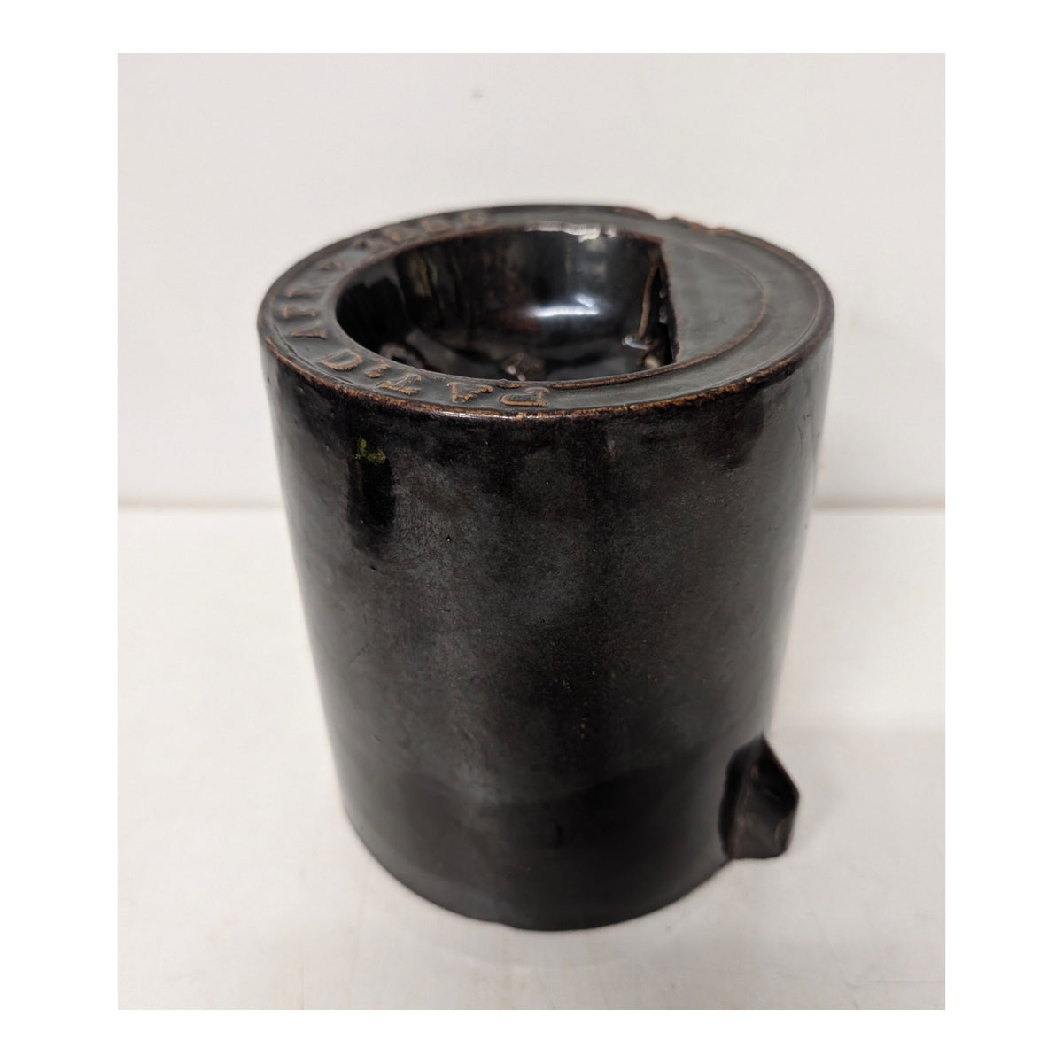 Antique 1885 Cock of the Walk Patent Stoneware Match Striker