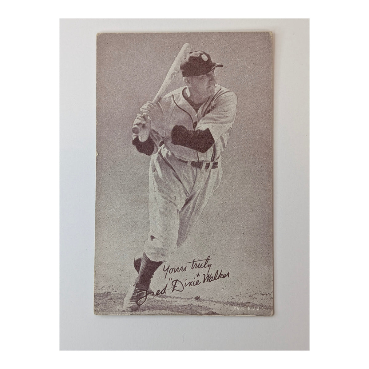 1940s Dixie Walker Salutation Exhibit Card Brooklyn Dodgers Vintage Baseball