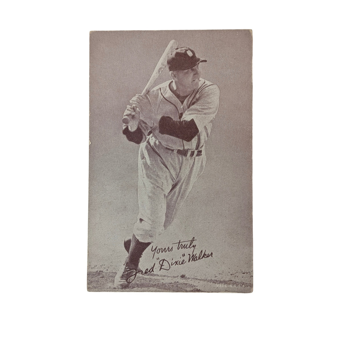 1947 Exhibit Dixie Walker Brooklyn Dodgers Vintage Baseball Card