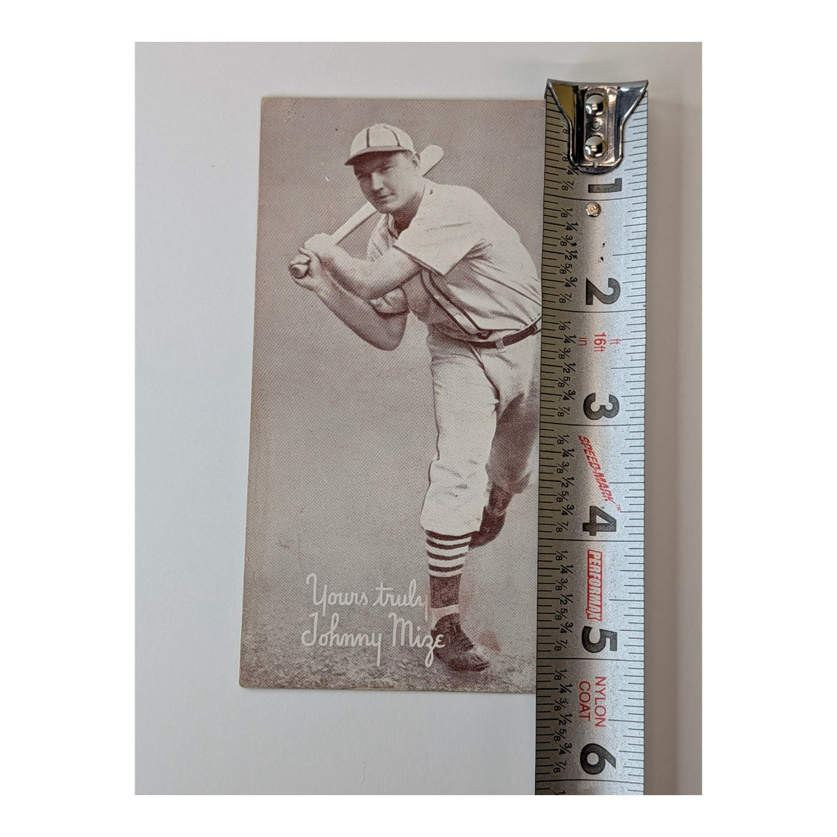 1939-46 Exhibit Salutation Johnny Mize HOF Baseball Arcade Card