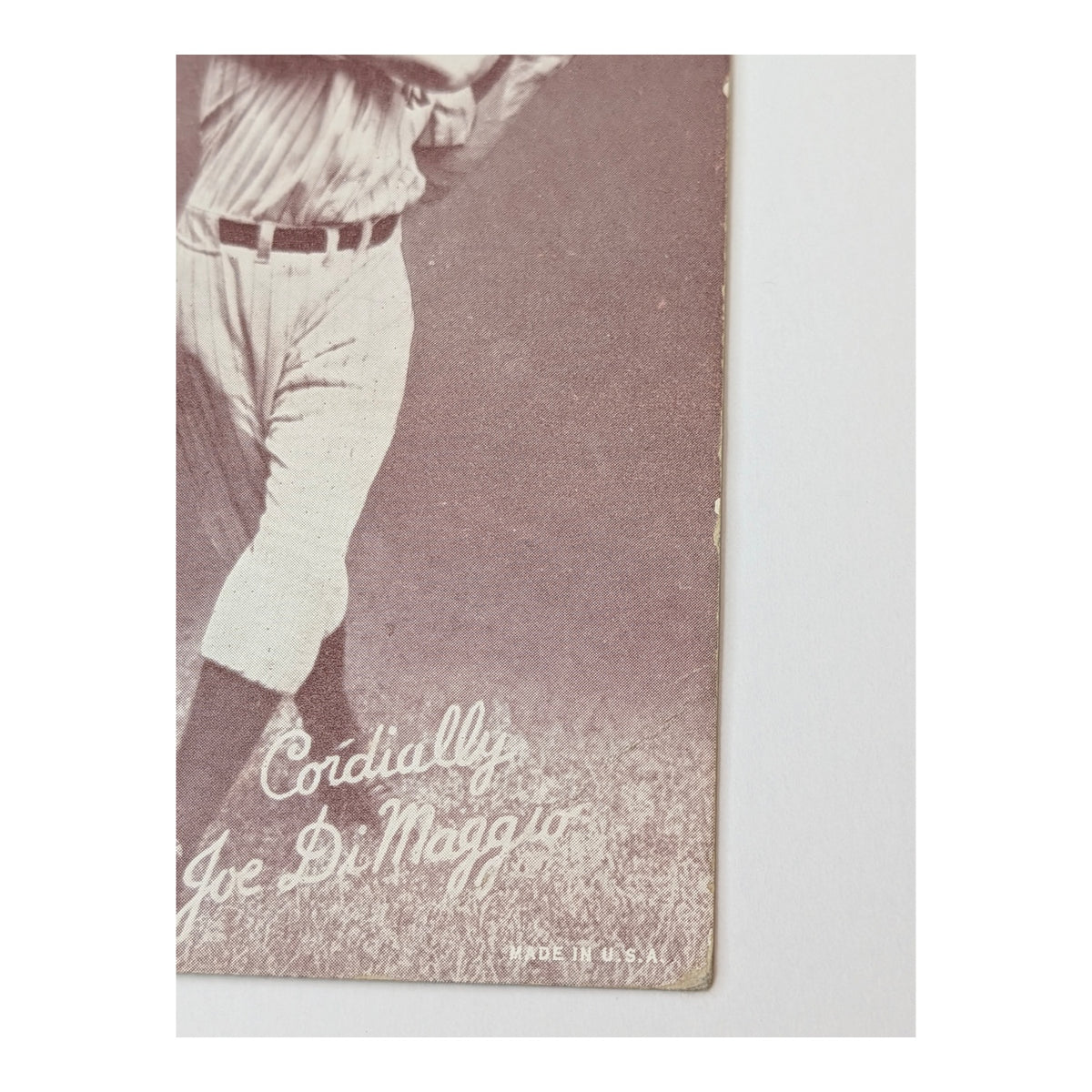 1939-46 Joe DiMaggio HOF Salutation Era Exhibit Arcade Baseball Card