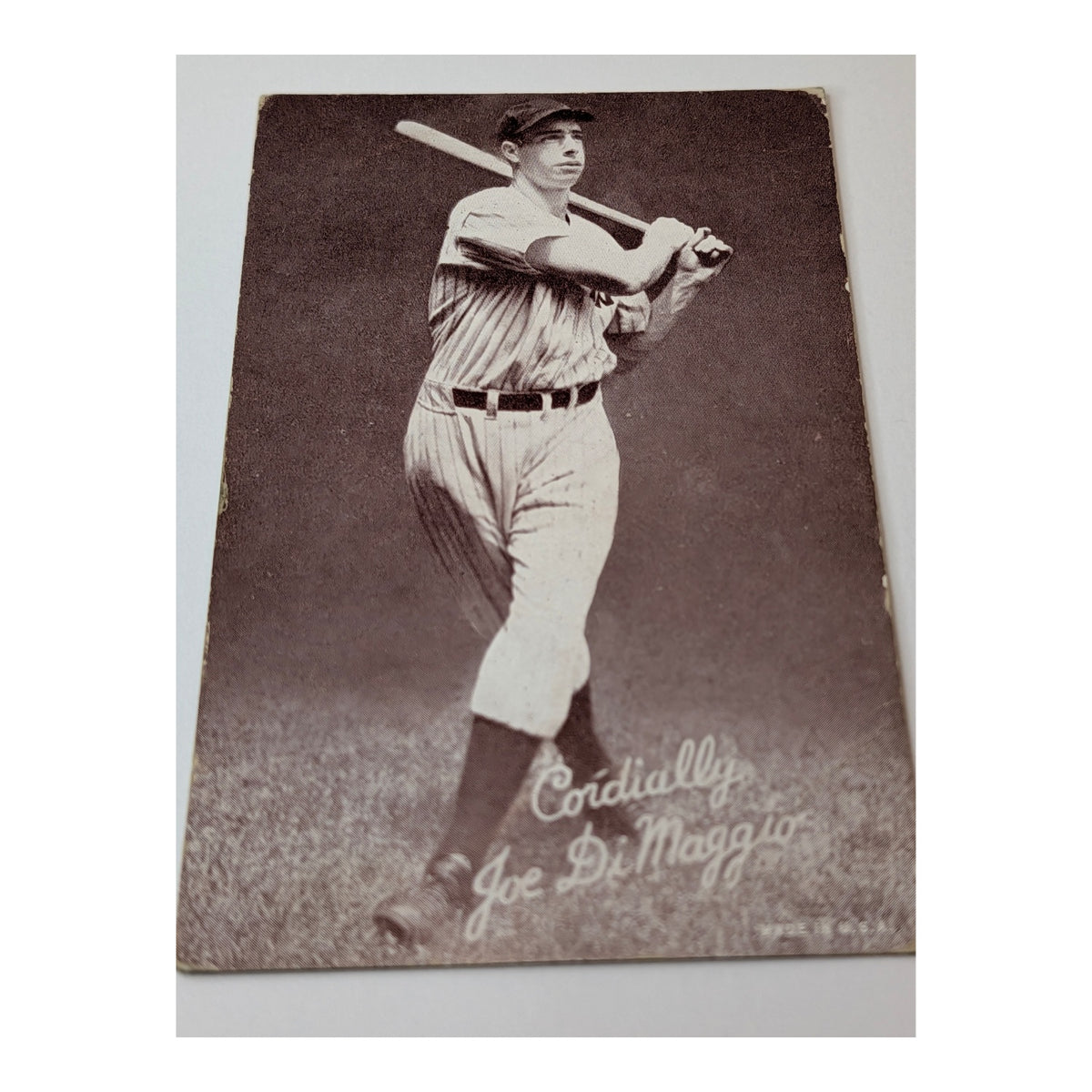 1939-46 Joe DiMaggio HOF Salutation Era Exhibit Arcade Baseball Card
