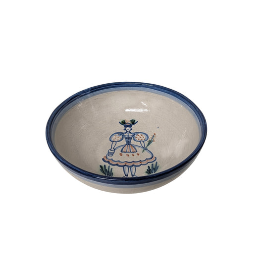 Vintage Louisville Stoneware Bachelorette Serving Bowl Hand Painted Kentucky Pottery