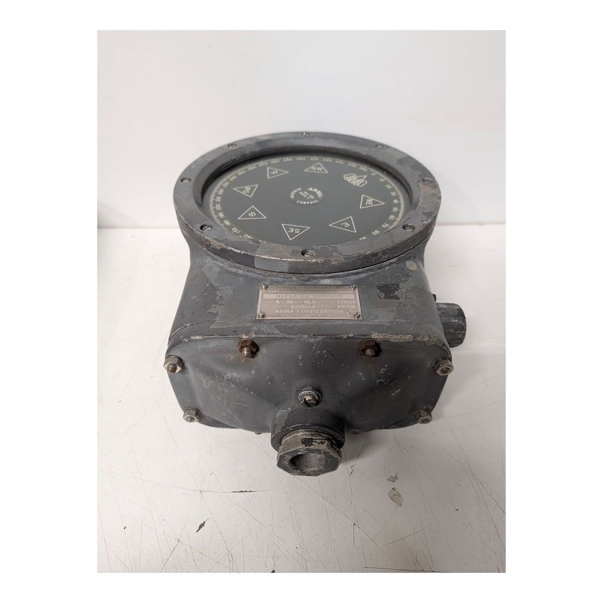 WWII US Navy Arma Repeater Compass MK XVIII, Authentic Nautical Industrial Decor