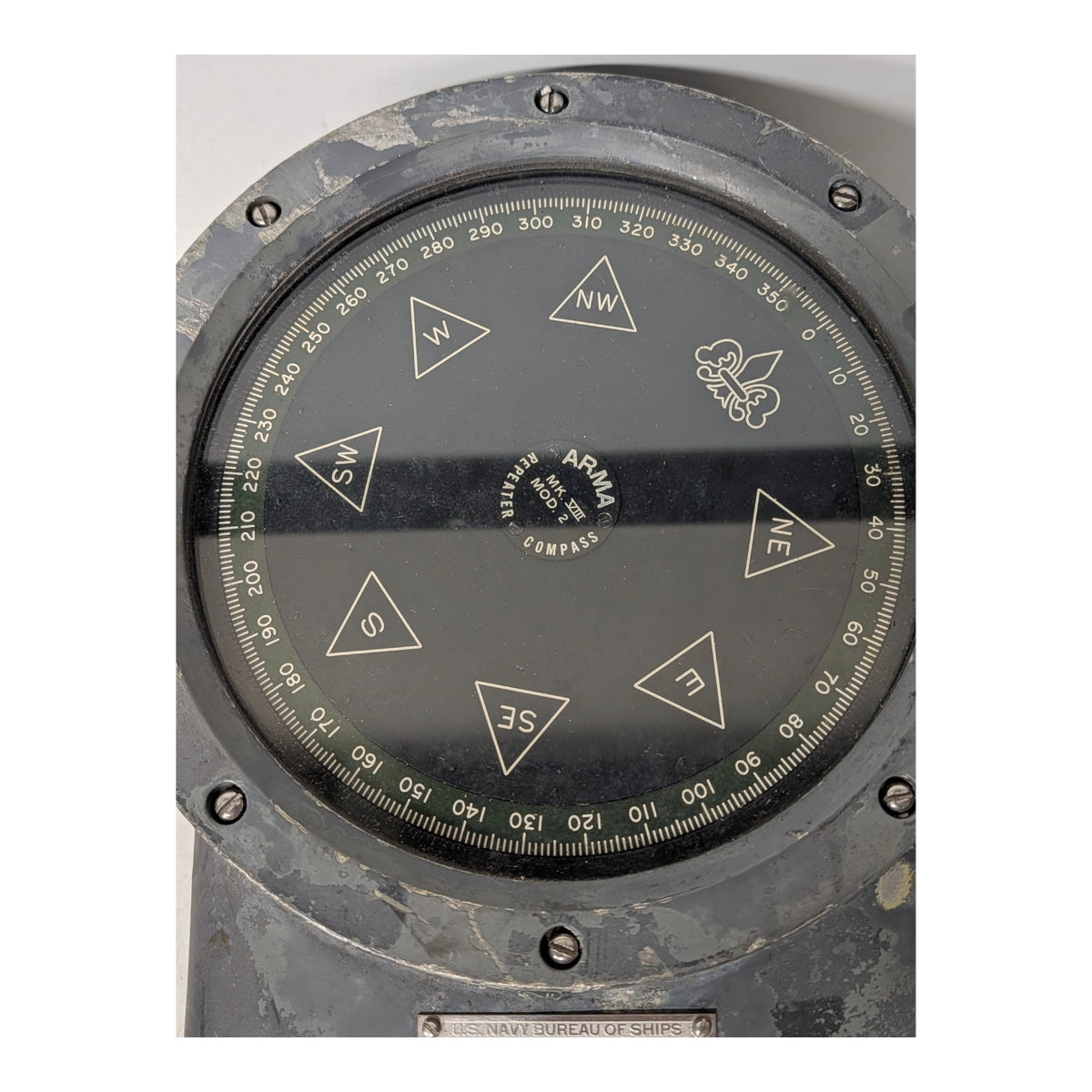 WWII US Navy Arma Repeater Compass MK XVIII, Authentic Nautical Industrial Decor